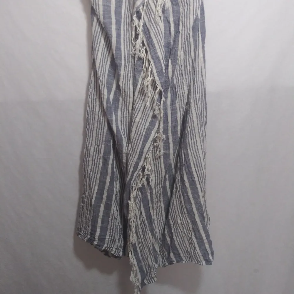 Aerie Blue Striped Halter Midi Backless Sun Dress Beach Nautical Size M - Image 3