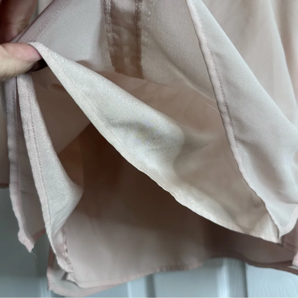 Calvin Klein Women's Pink Sheer Top with Pearl Detail, Size Medium - Image 4