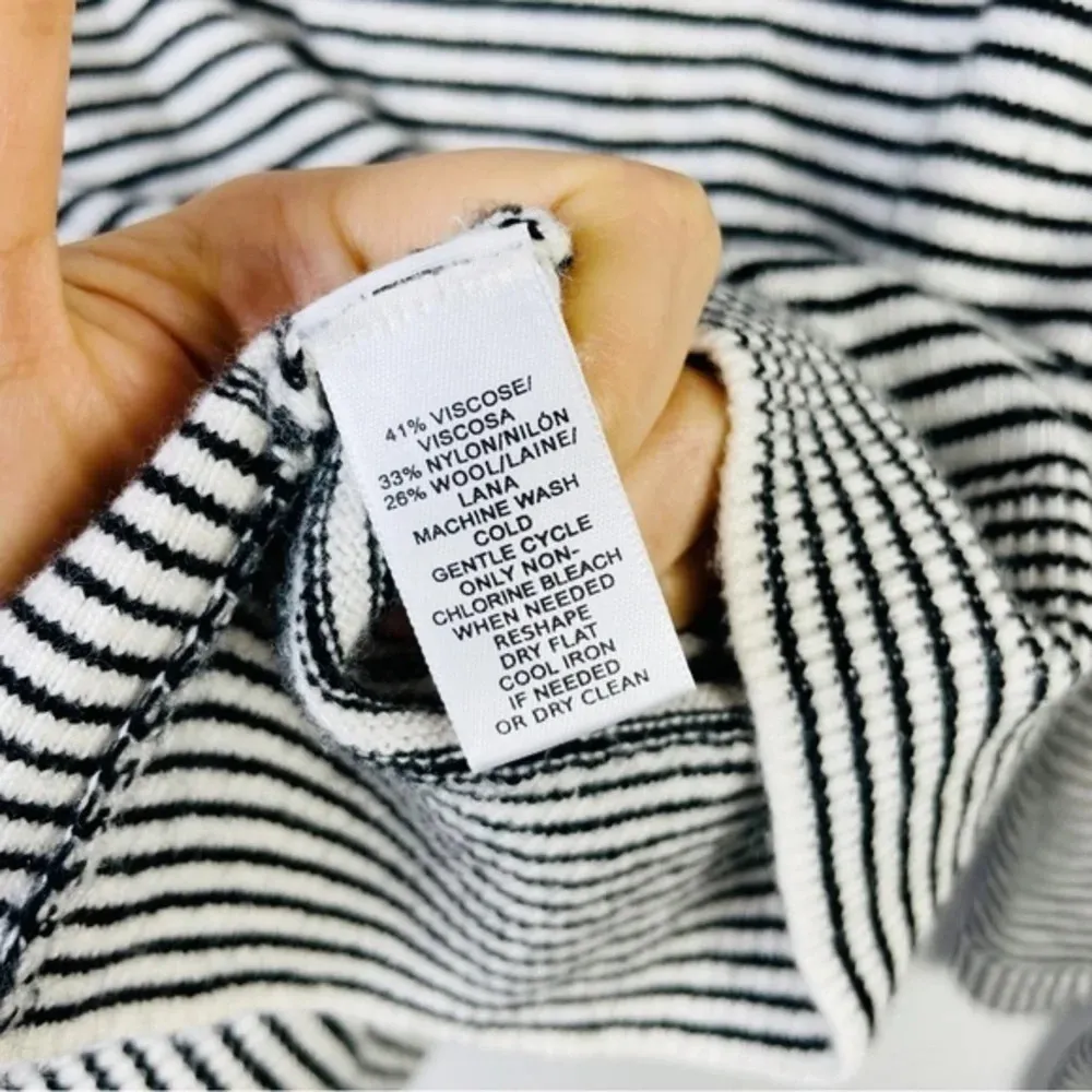 LOFT Wool Blend Striped Tie‎ Cuff Sweater Top - Image 6