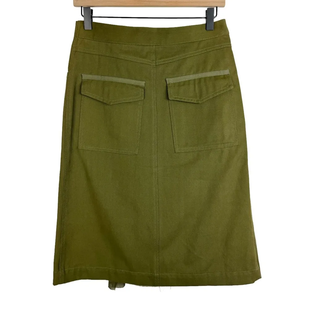 NWT ZARA SRPLS Military Wrap Layered Midi Skirt Sz XS Green - Image 3