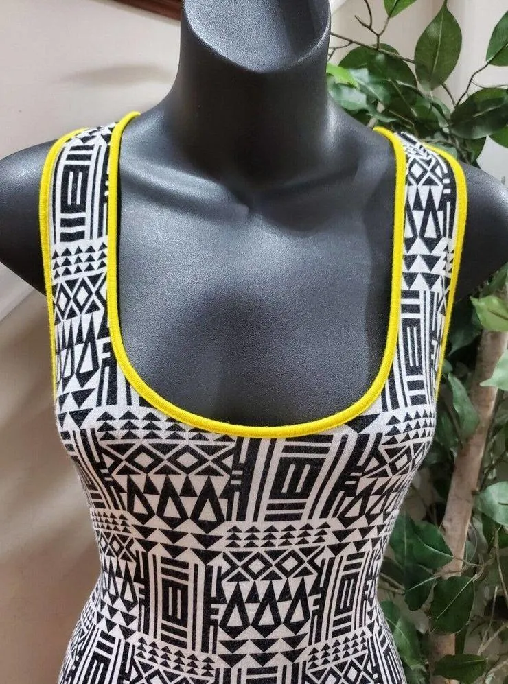 Calvin Klein Women's Black & White Rayon Scoop Neck Sleeveless Long Maxi Dress 4 - Image 5