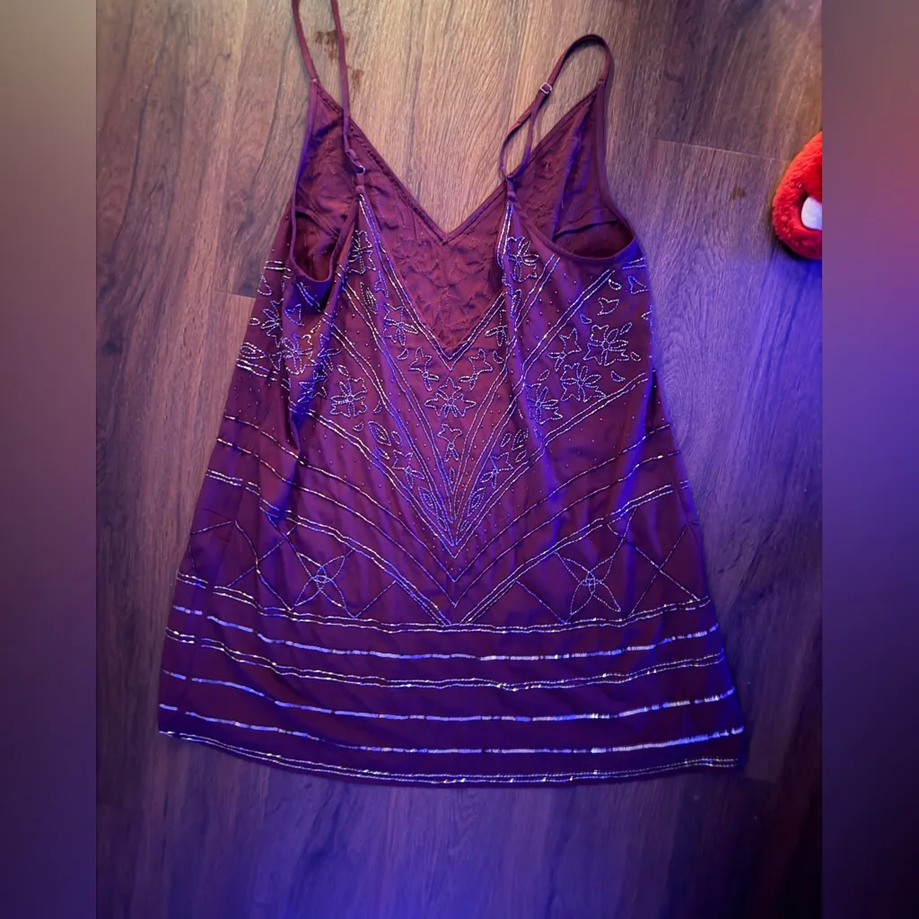Make a Move Mini
Slip Dress red beaded free people NWOT L 
Boho party $138 - Image 8