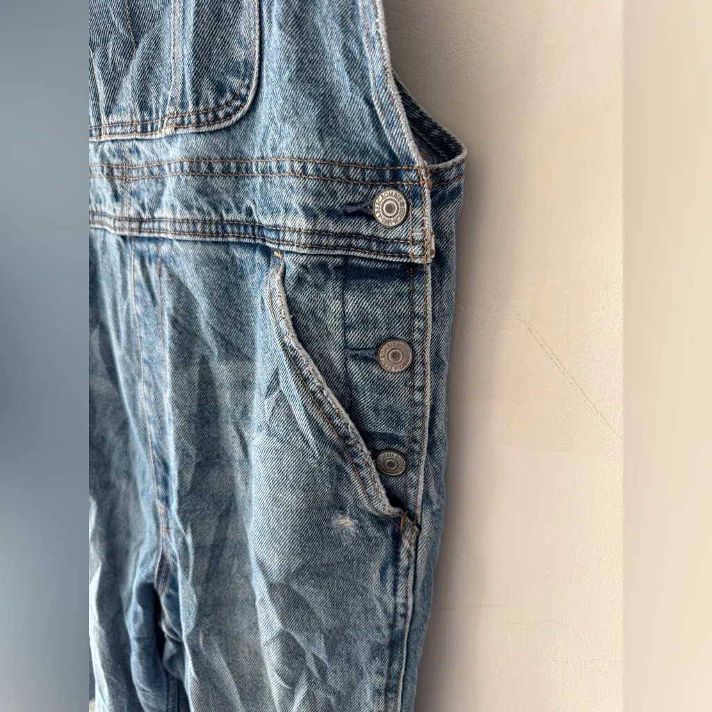 Y2K Abercrombie & Fitch Dark Wash Denim Distressed Overalls Retro - Image 6