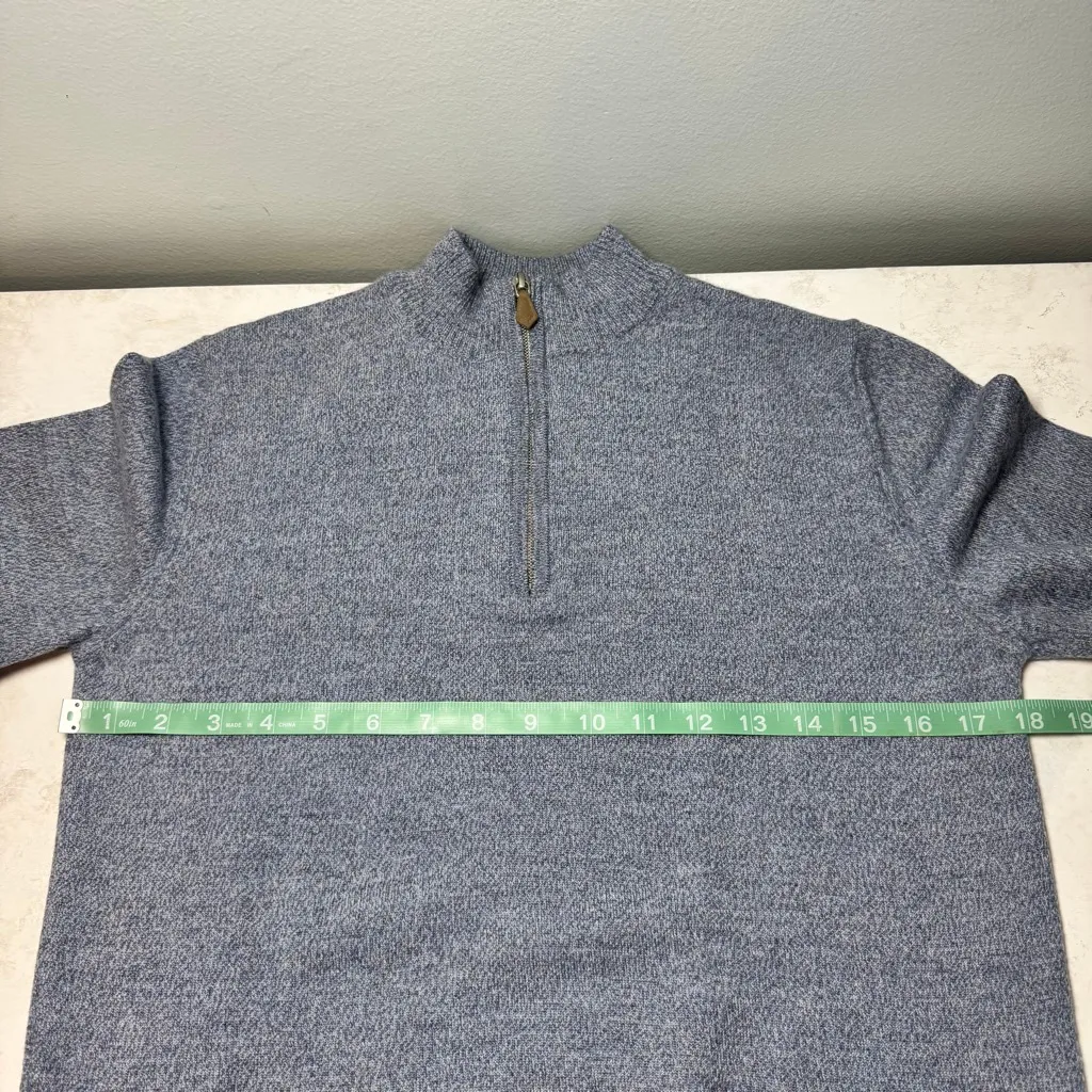 Stenströms Blue Merino Wool Quarter Zip Sweater M Size M - Image 7