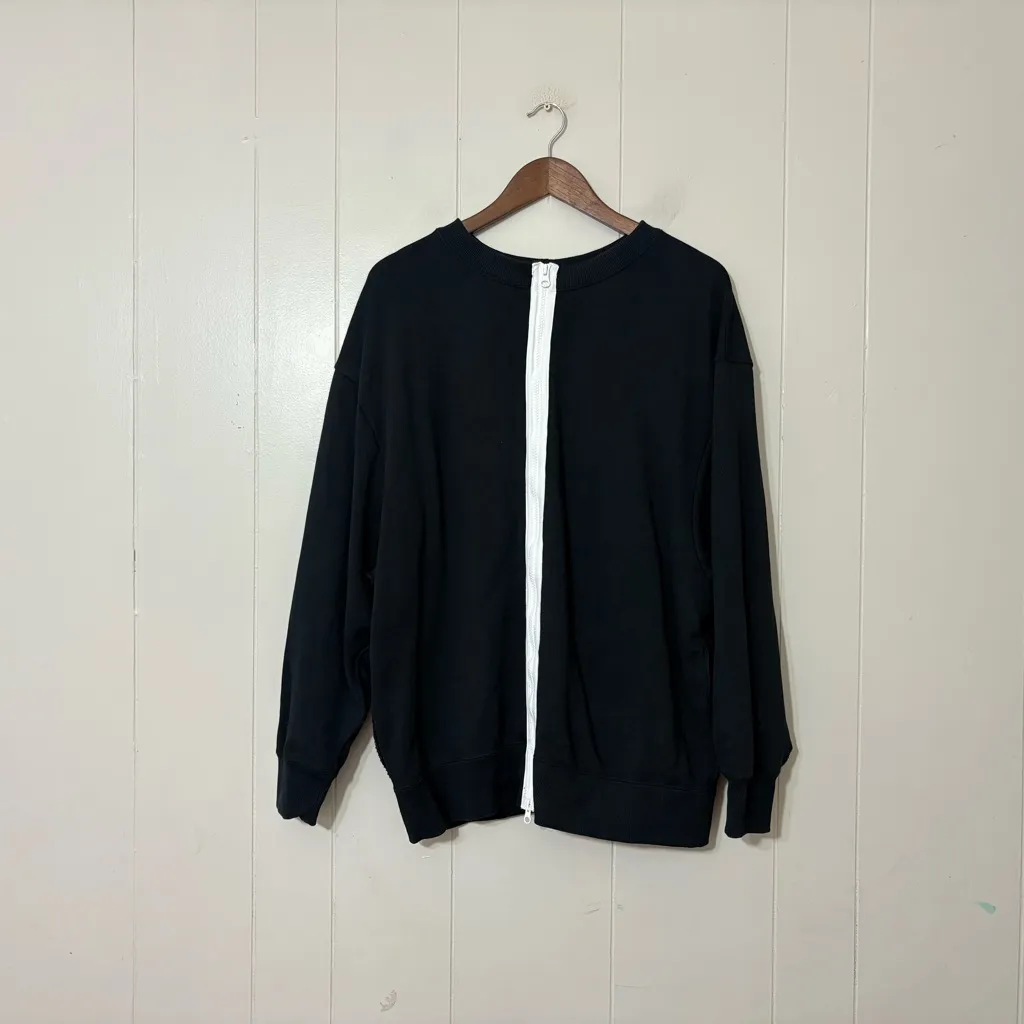 Nike Sportswear Crewneck Sweatshirt Black Back Zipper Size S Streetwear - Image 5