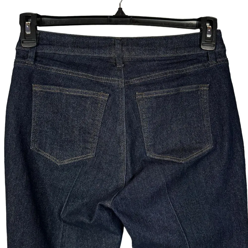 LOFT Outlet SZ 4 Curvy Skinny Jeans Stretch Creased Leg Dark Wash Mid-Rise Blue - Image 5