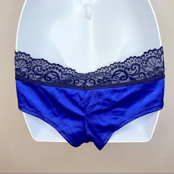 Oh la la Cheri Blue and‎ Black Satin and Lace Lingerie Set Size undefined - Image 10