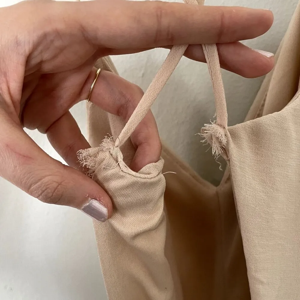 Mystic cream spaghetti strap racerback romper lightweight v-neck style open back - Image 8