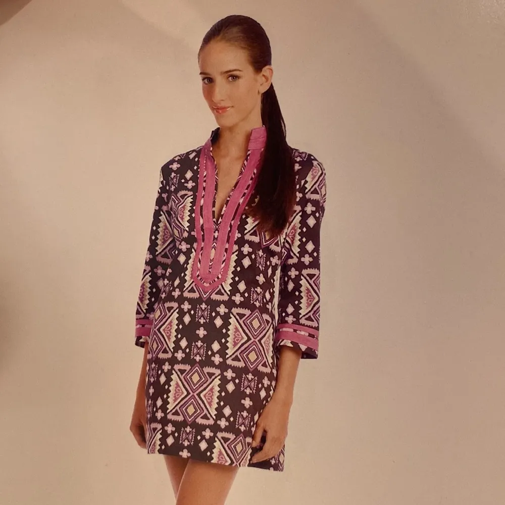 Tory Burch Purple Ikat Mini Dress M NWT stretch sateen - Image 3