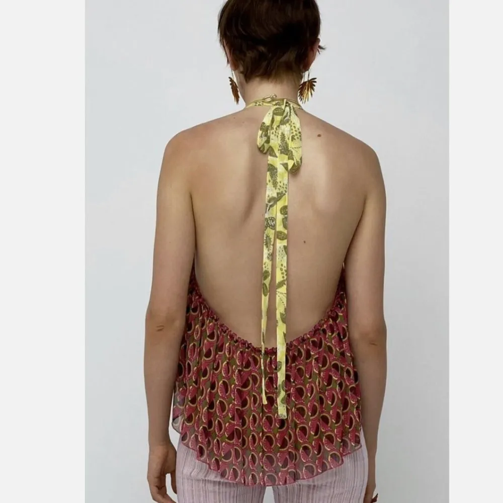 NWT ZARA Skater Halter Neck Top Open Back XS - Image 7