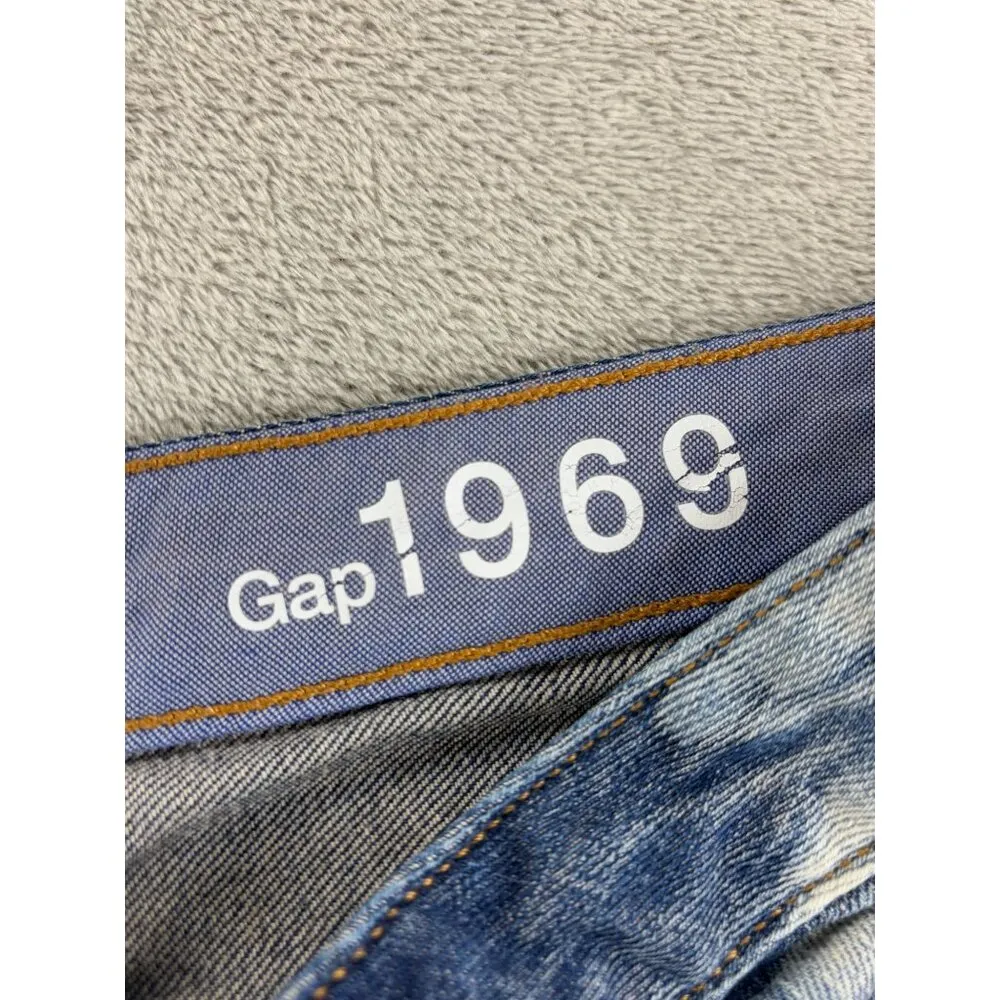 Gap 1969 Always Skinny Jeans Bleached Acid Distressed Denim Womens Size 28/6 - Image 2