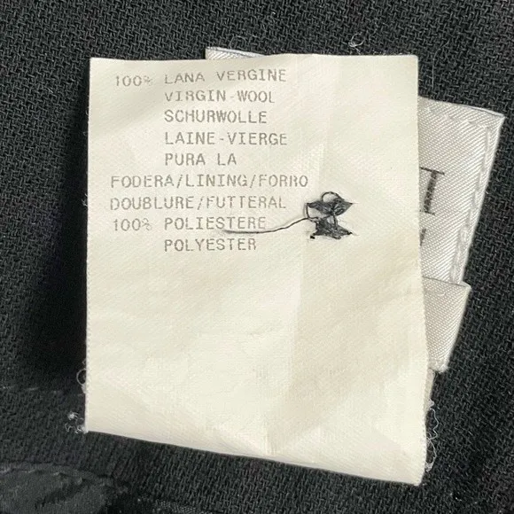 Armani Collezioni Black 100% Wool Cuffed Wide Leg Dress Trouser Women’s Size 6 - Image 10