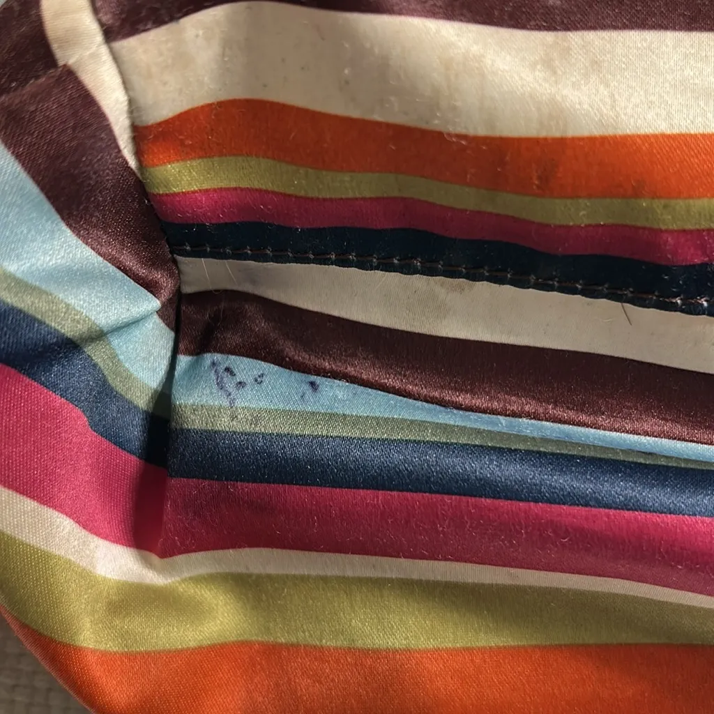 Coach F14383 Bleeker Black Leather Tote with Colorful Striped Interior - Image 15