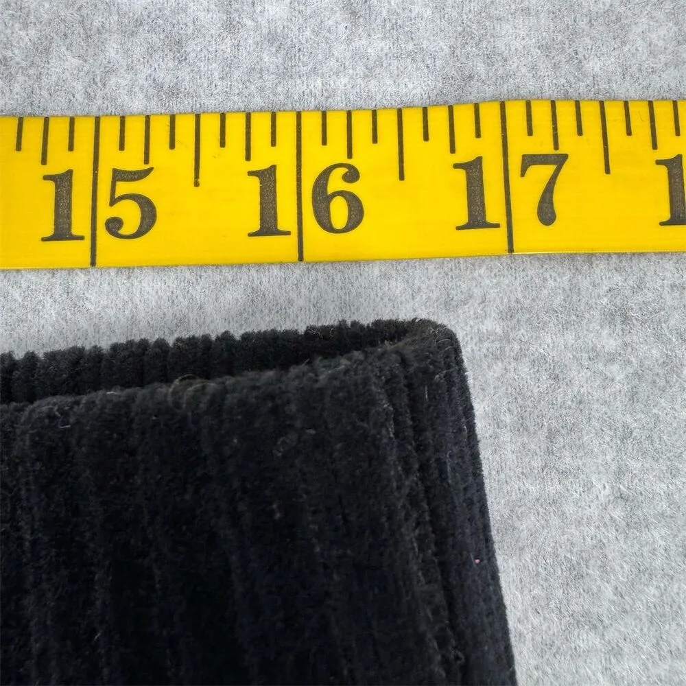 JohnPaulRichard Women's Black Velour Pants Large Wide Leg Side Button Detail - Image 13