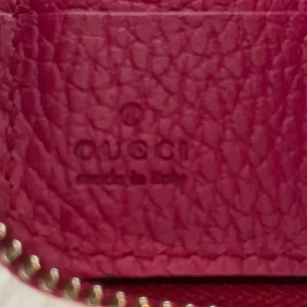 GUCCI  
Fuchsia Leather Zip Wallet - Image 8