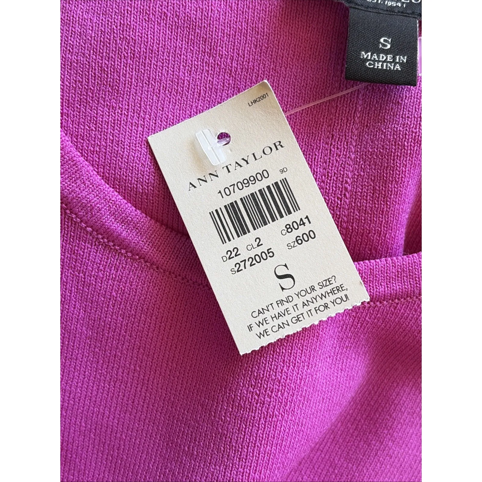 Ann Taylor Fuschia Pink Sleeveless Knit Tank Top Shirt Womens Small NEW NWT FLAW - Image 6