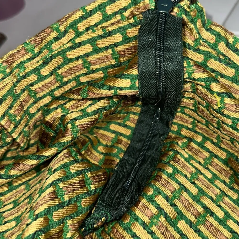 Urban Outfitters UO Peggy Belted green and gold brocade Mini Skirt size SP - Image 10