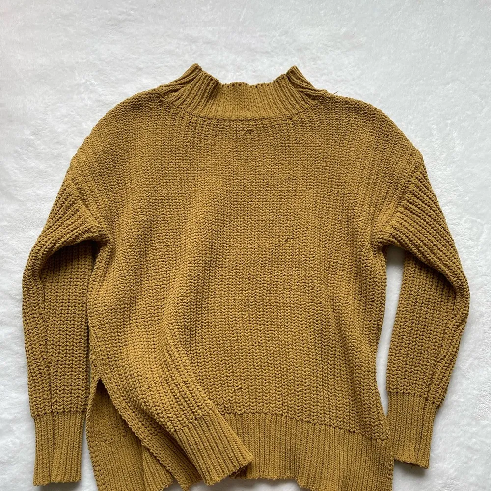 Aerie Yellow Chenille Knit Sweater - Image 8