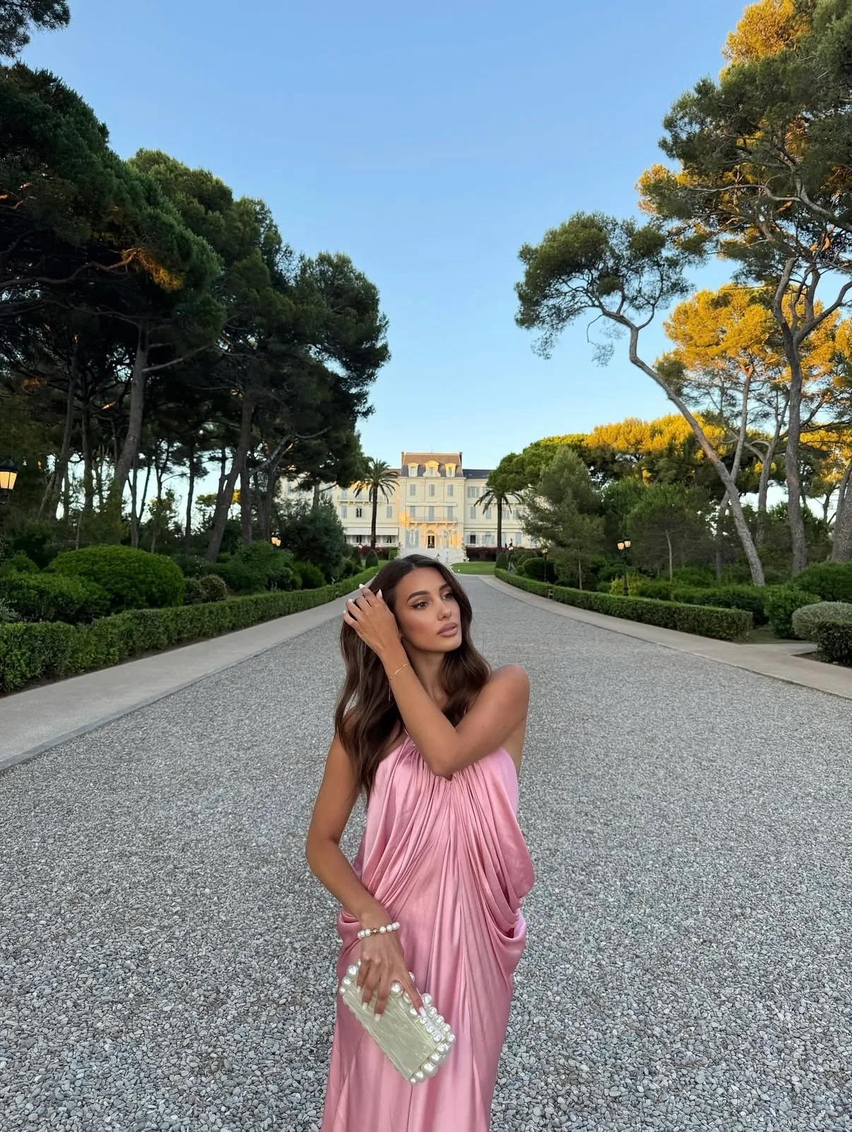 Zara gathered Elegant Pink Maxi Dress flowy evening party cocktail wedding dress - Image 18