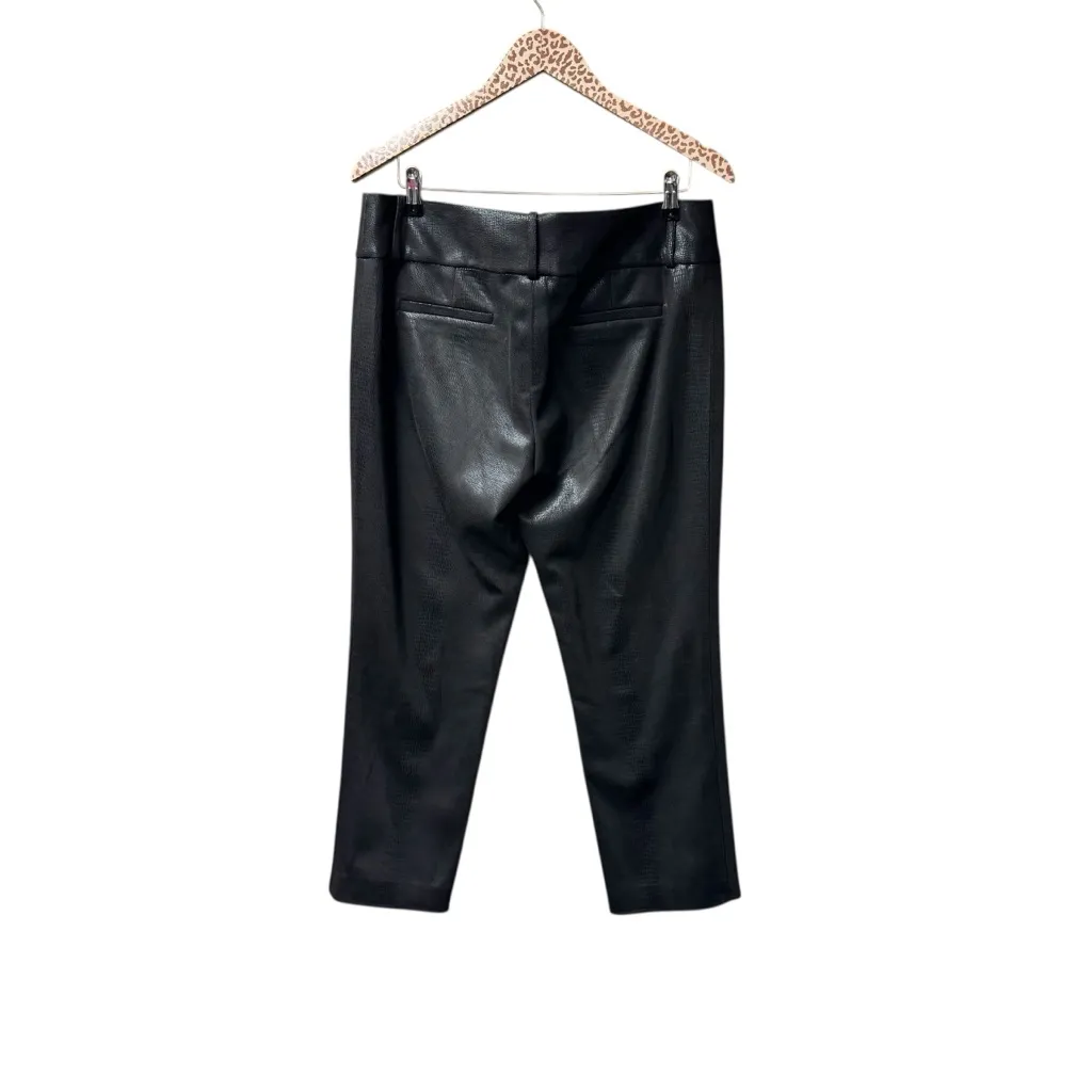 Alice + Olivia Stacy Vegan Faux Leather Ankle Pants Straight Leg Black 10 - Image 7