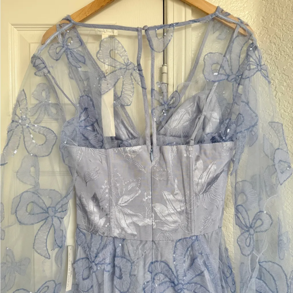 For Love & Lemons Presley Mini Tulle Dress Bow Lavender Purple Blue Fairy Tale - Image 5