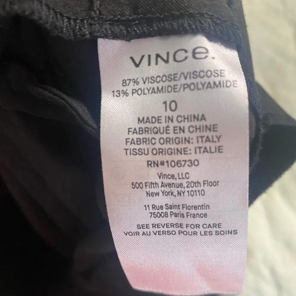 Vince Belted Palazzo Culotte Pants Cropped Wide Leg Size 10 Black High Rise - Image 8