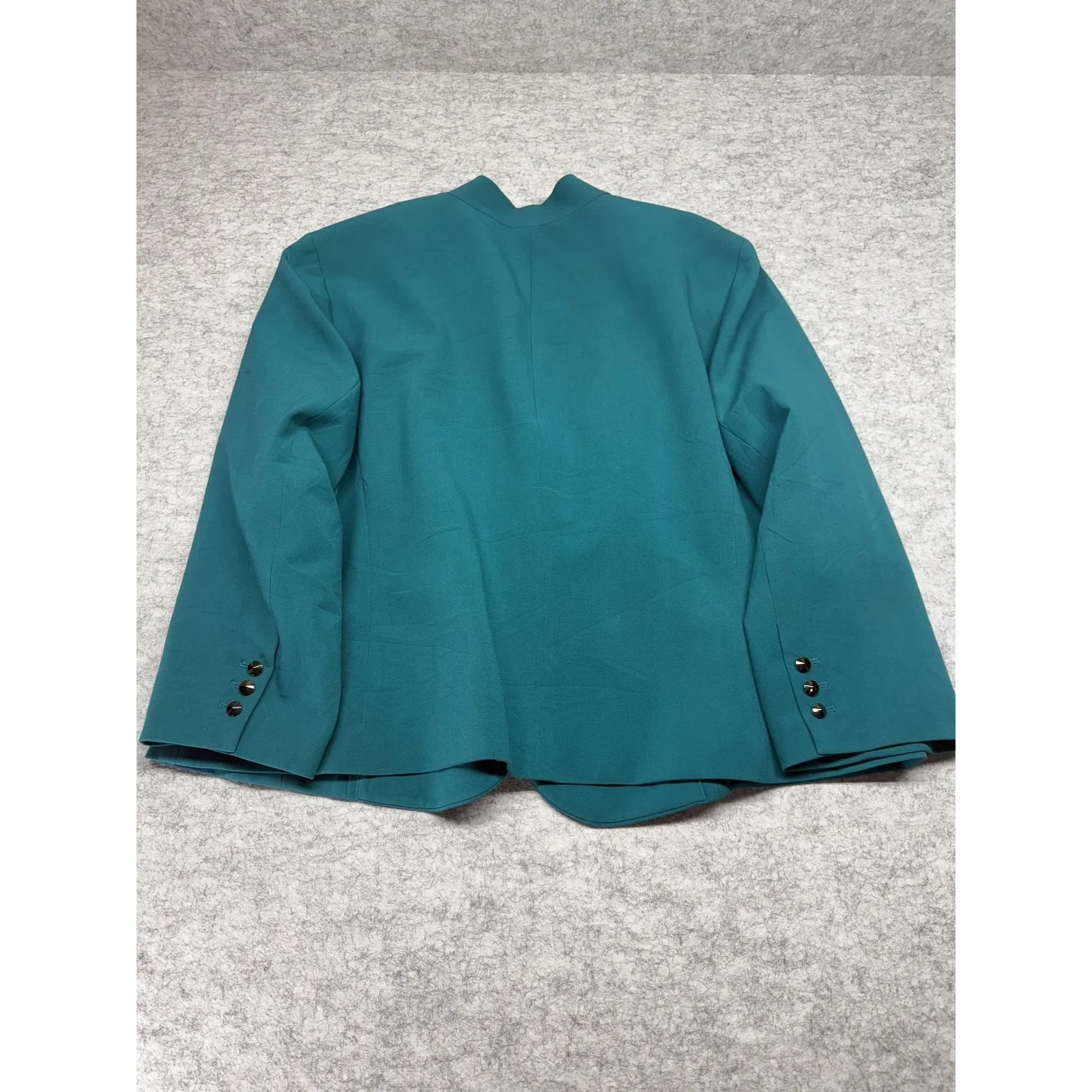 Nine West Blazer Womens 18W Teal Open Front Lined Career Jacket‎ Stretch Pockets - Image 10