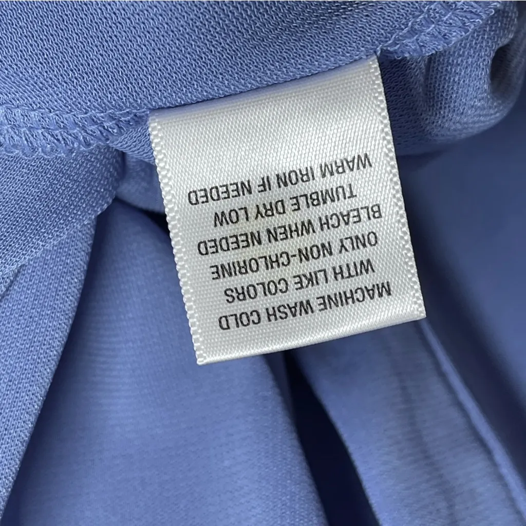 Roz & Ali | Blue Peplum Button-Up Top | Large - Image 8