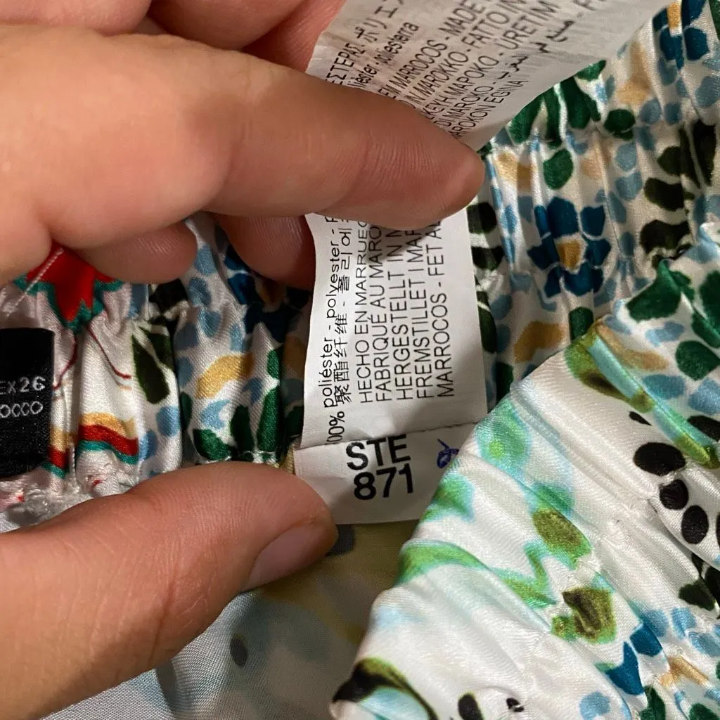 ZARA Printed Satin Shorts • Size S • Patchwork Boho Tile Print • Lightweight Sum - Image 6