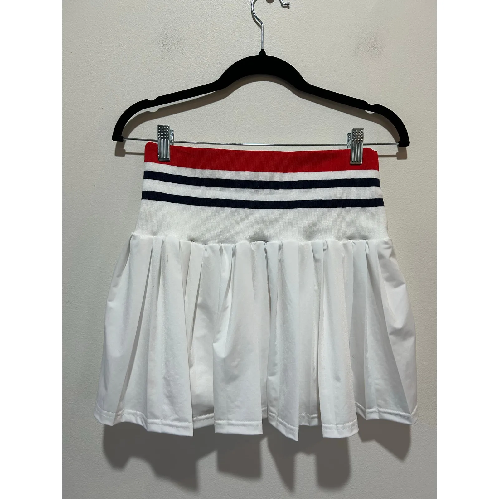 Jolie & Joy skirt skort size L white pleated wide elastic waistband small spot Size L - Image 3