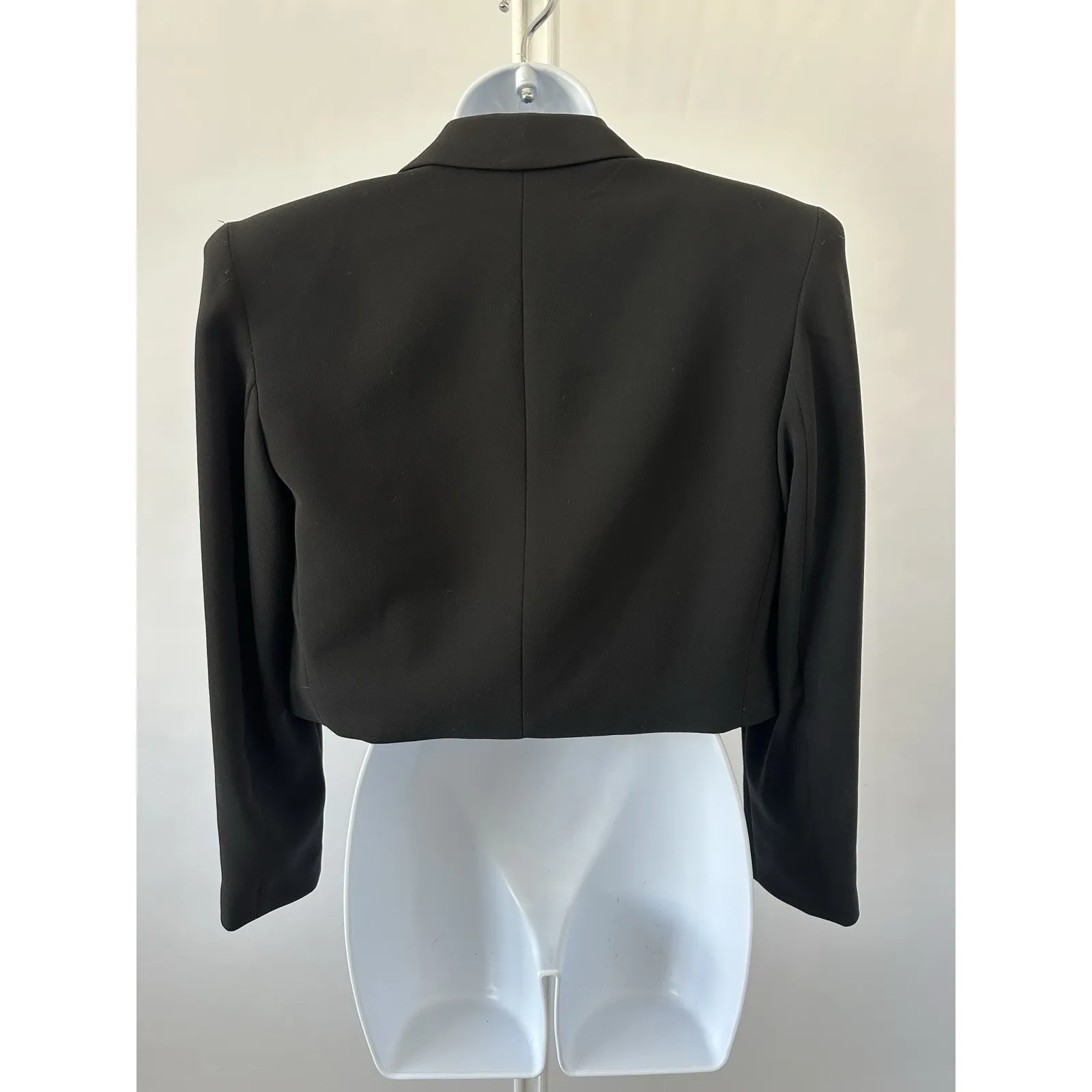 Women's Black Cropped Formal Blazer Jacket, Sz: 6 (b14) - Image 3