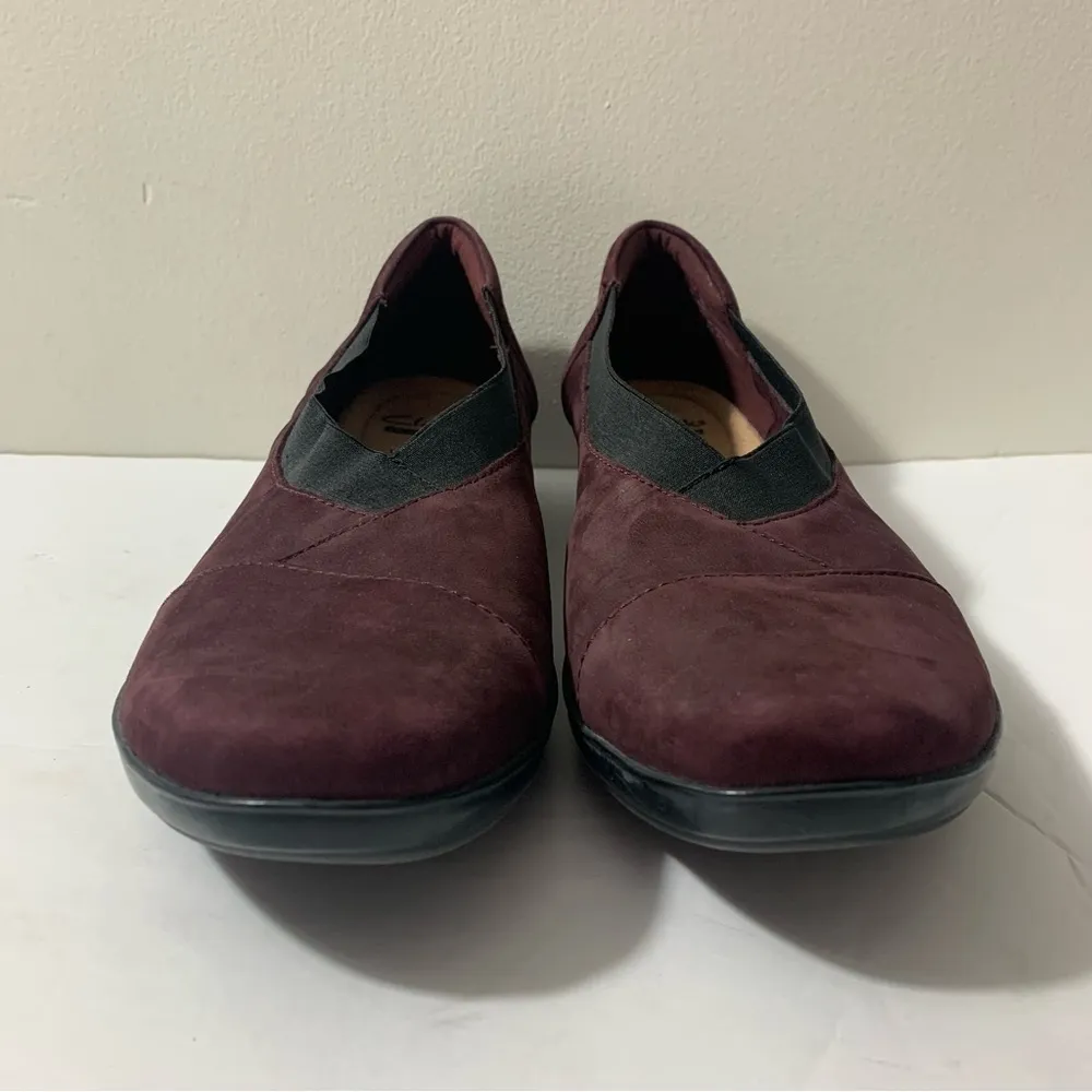 EUC  Collection Everlay Eve Aubergine Suede Slip On Wedge Loafer Size 10M - Image 5