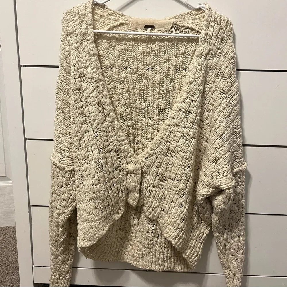 Free People Cream Button Front Cardigan Sweater - Image 2