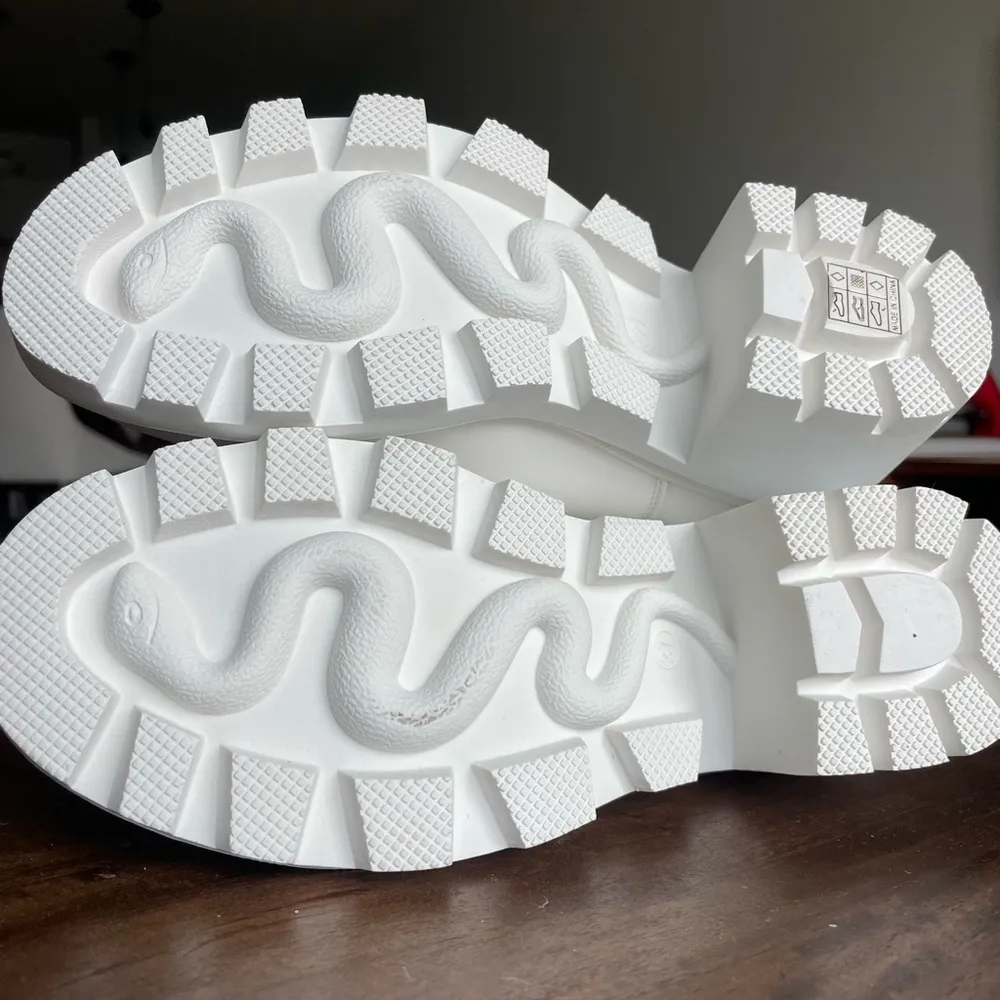 NEW White Chunky Platform Rubber Ankle Boots Size 7 - Image 3