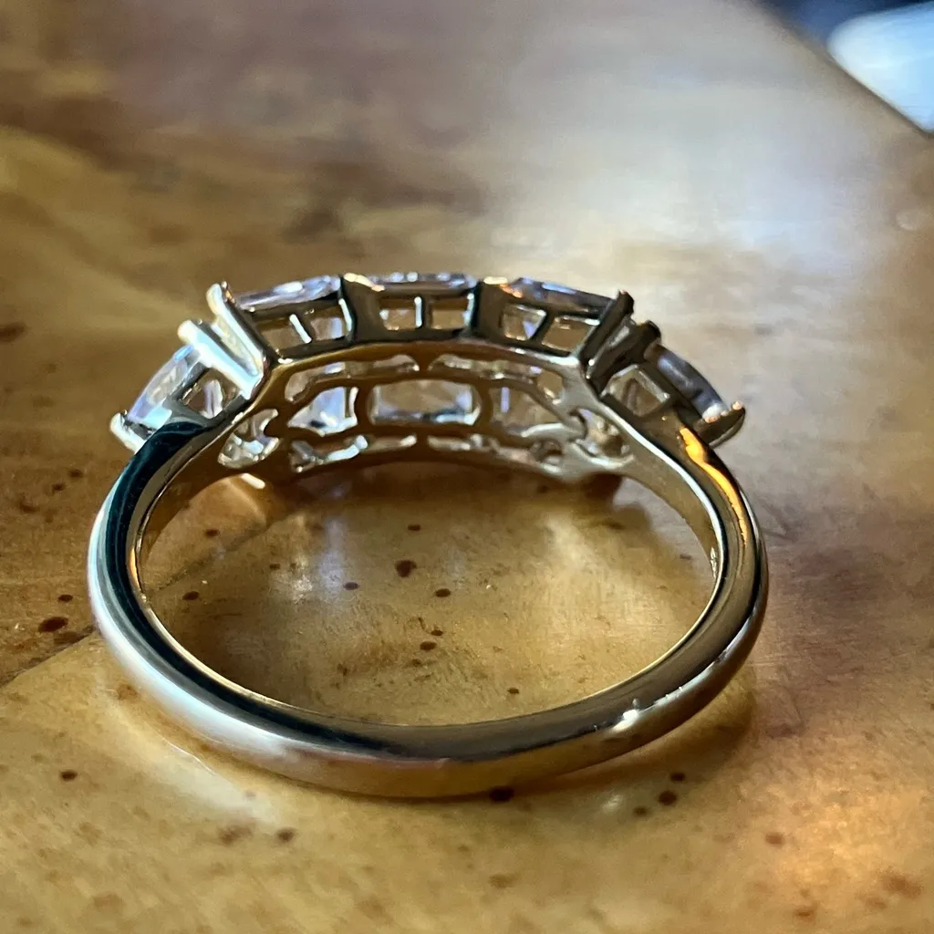 Natural Petalite Sterling Silver Ring Size 9 Gold - Image 5