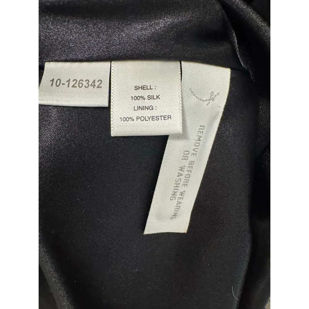 Ann Taylor 100% Silk Black Sleeveless Brooch Waist Cocktail Dress Size 4 NWT - Image 3