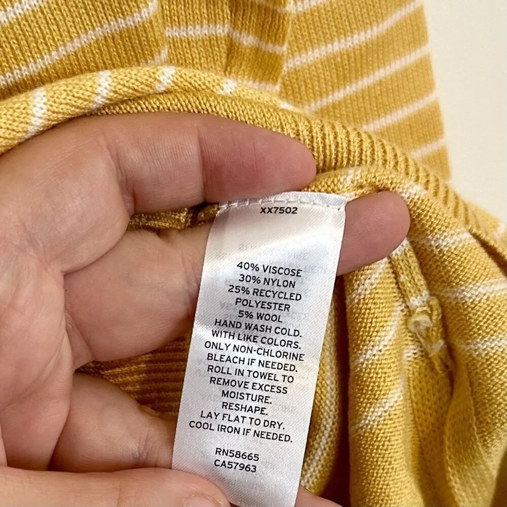 NWT CASLON Colorblock Striped Sweater in Yellow Placed Stripe - M - Image 5