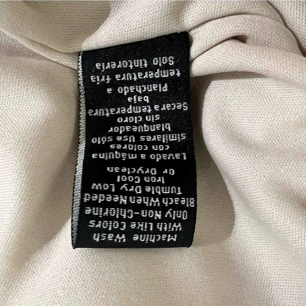 Sharagano  Sleeveless Textured Shift Dress Size 12 Beige Minimalist‎ Neutral - Image 8