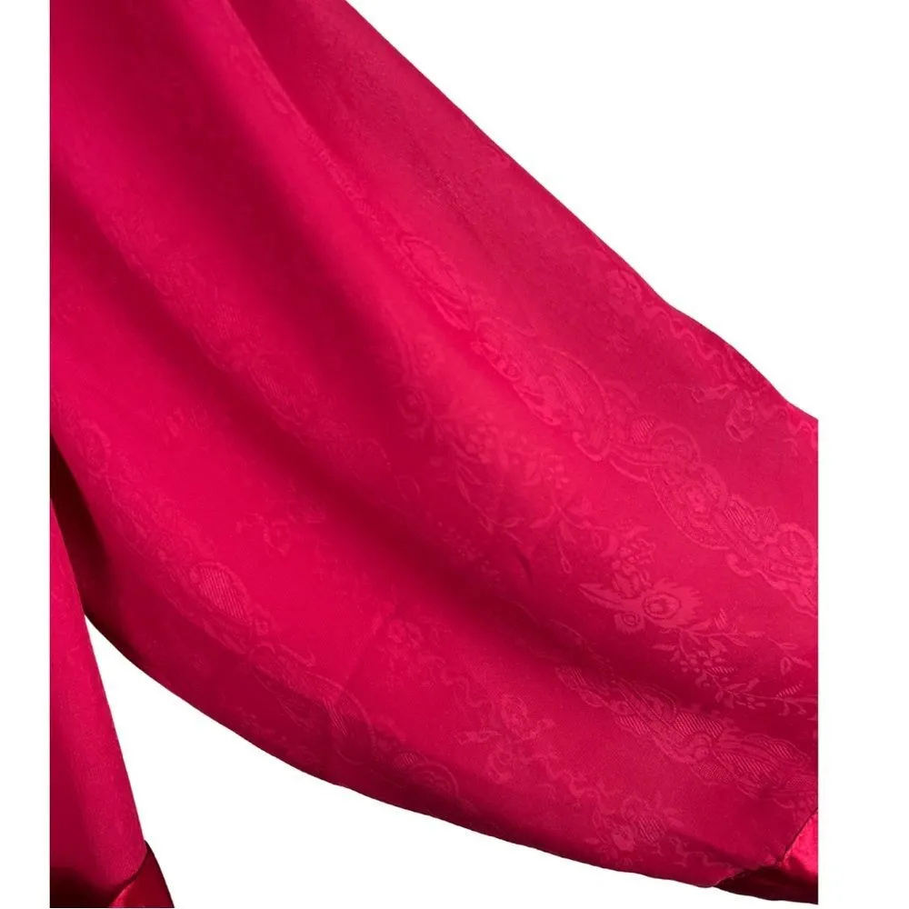 Gold label Victoria’s Secret robe fuchsia paisley floral sheer vintage medium - Image 2