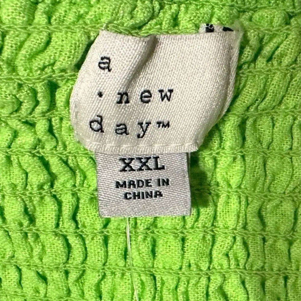 Women’s XXL "A New Day" Ruffled Crop Top, Off the Shoulder, Lime Green XXL - Image 6