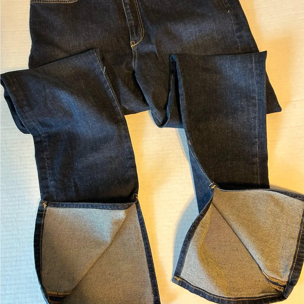 Pilcro Anthropology split straight jeans size 32 dark wash - Image 10