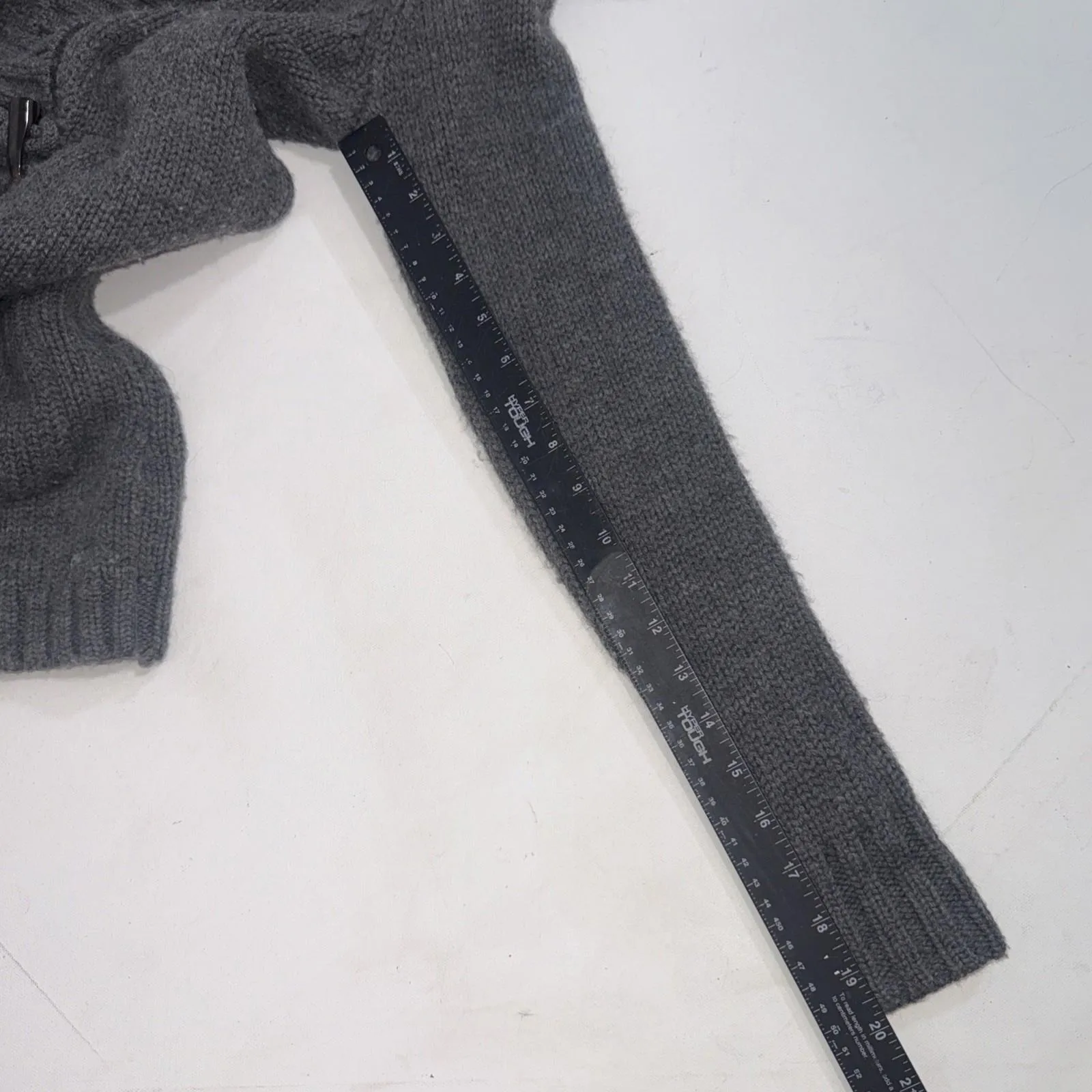 Vineyard Vines Minimalist Gray Hooded Button Up Wool Knitted Cardigan Women’s XS - Image 12