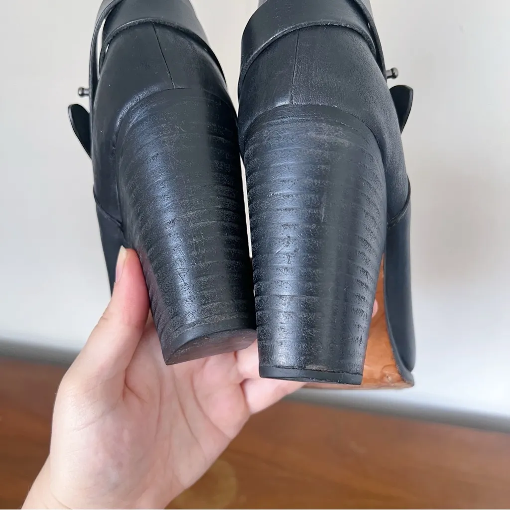 Rag & Bone • Harrow black leather ankle boots heeled bootie moto celeb strappy - Image 10