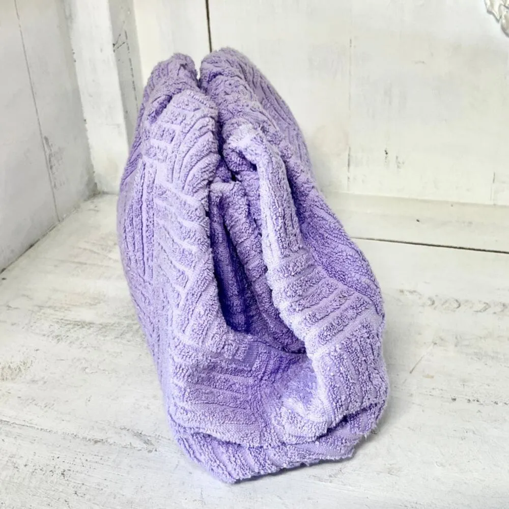 Bottega Veneta Towel Effect Ruched Purse Clutch Handbag Lilac - Image 5