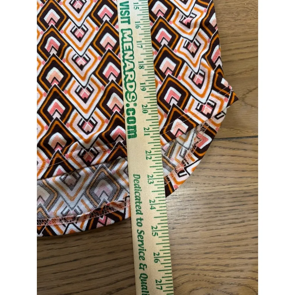 Anthropologie Flower & Feather Shirt Size Small Short Sleeve Zipper‎ Geometric - Image 5