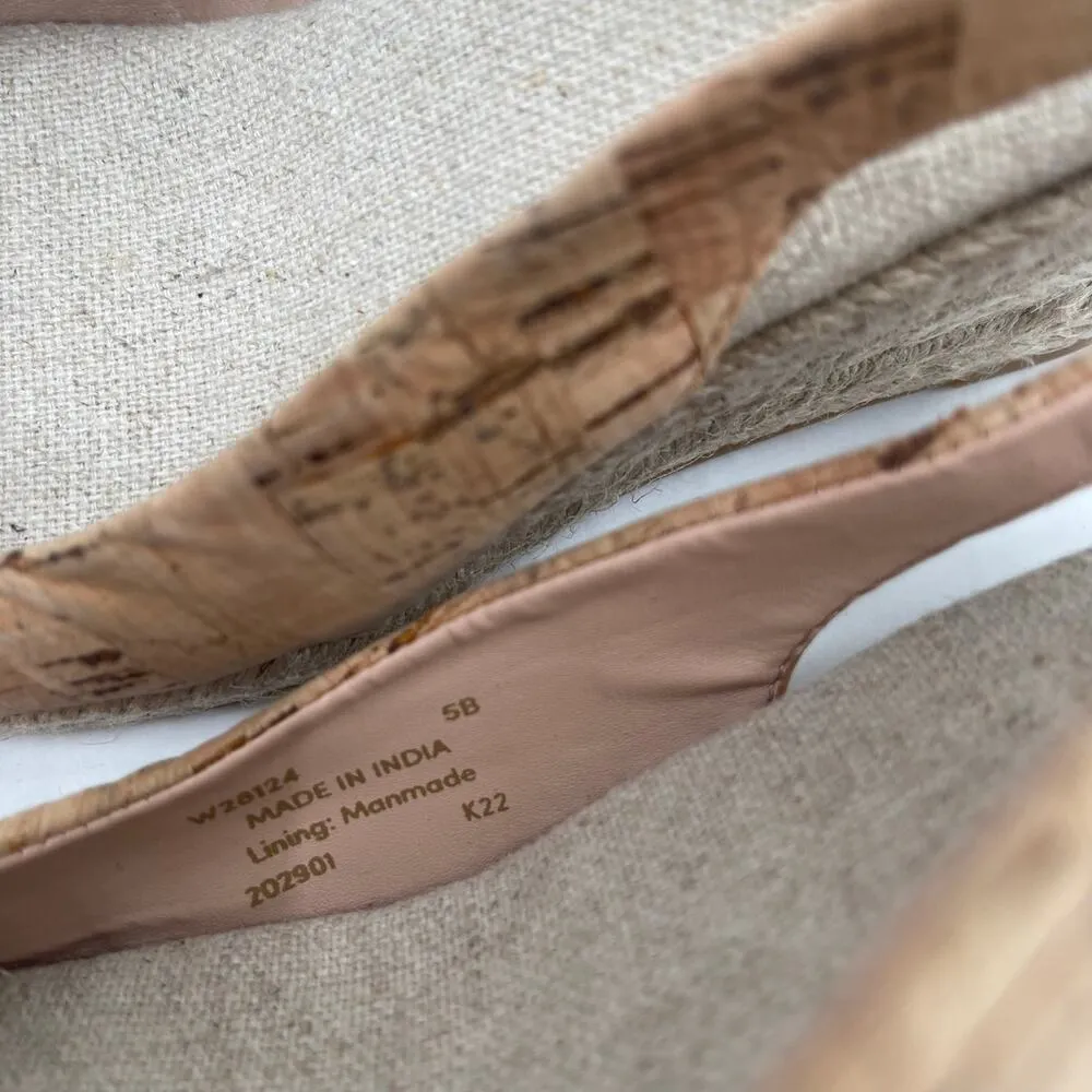 COLE HAAN Wedge Size 5 Cork Sandals Heels Espadrille Slingback Classic Summer - Image 2