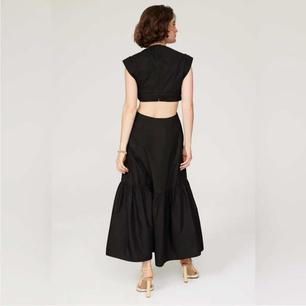 A.L.C. Alexandria Cut-Out Poplin Black Midi Dress | Size 2 - Image 2
