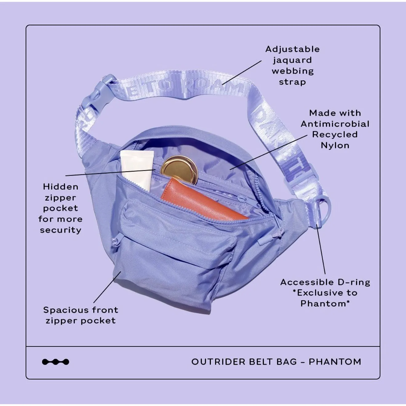 Dare to Roam Outrider Belt Bag NEW Phantom Purple Ciara DTR Fanny Pack NWOT - Image 2