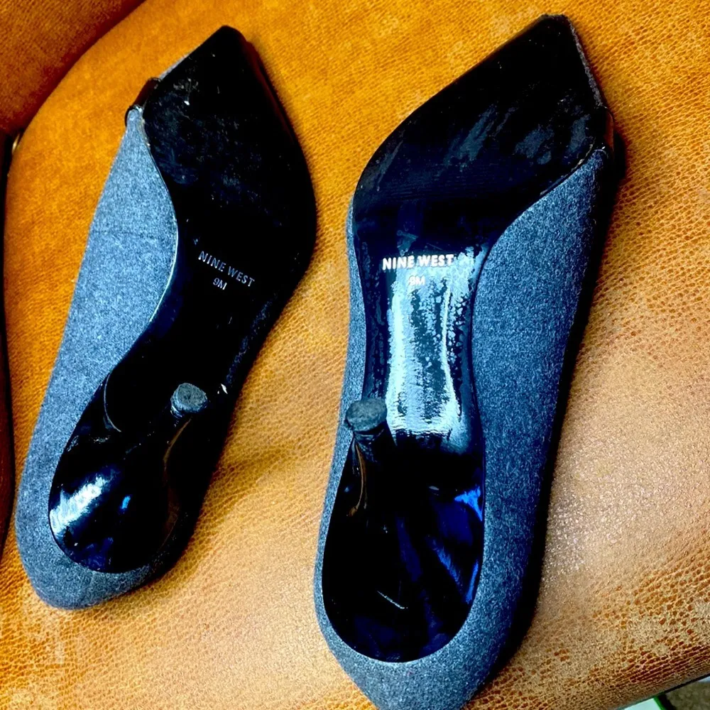 Nine West Grey /Black Heels 9” - Image 7