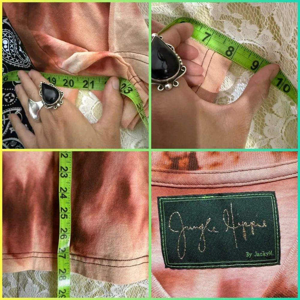 Handmade Jungle Hippie Stay Golden unisex Tie-Dye paisley T-Shirt large - Image 11